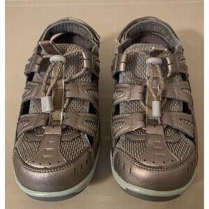 Orthofeet Verona Sandals 7.5 EE Pewter Heel Strap 997 Fisherman